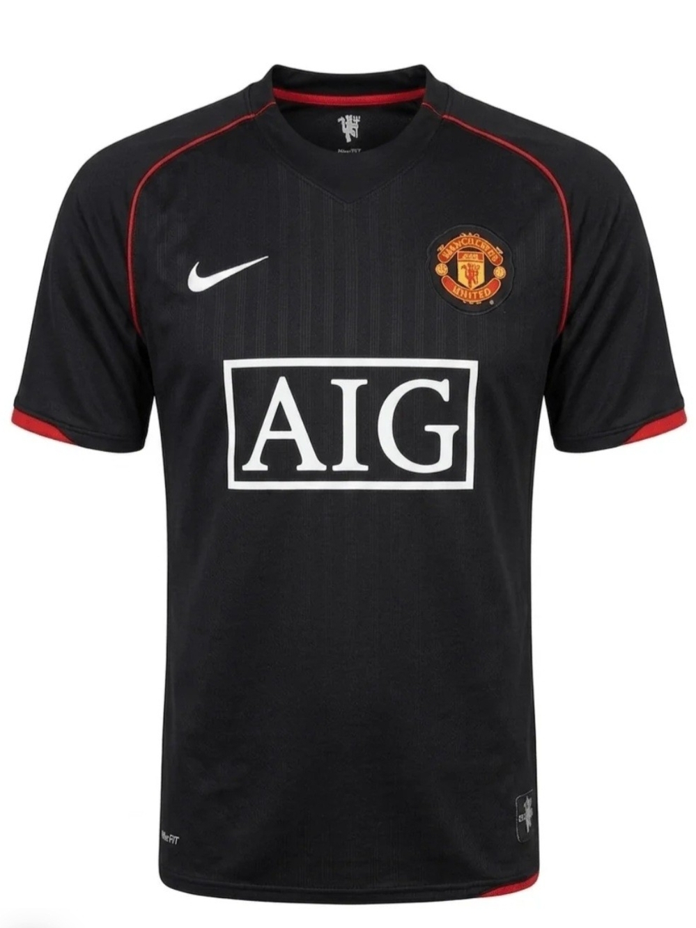 Nike Black Manchester United Football Jersey with Red Trim